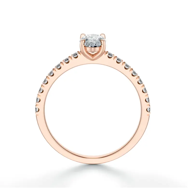 Pierścionek owalny diament różowe złoto SBPZ_042